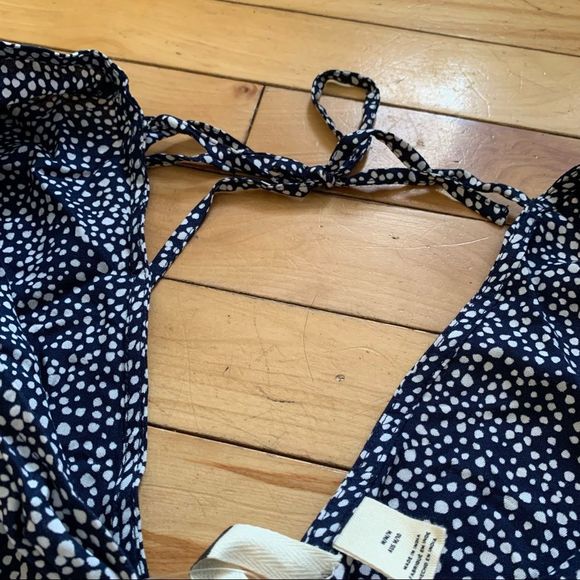 NWT Roxy Blind Dreams Dress Long Flare Sleeve Poka dot V Neck Size Medium - Picture 11 of 15